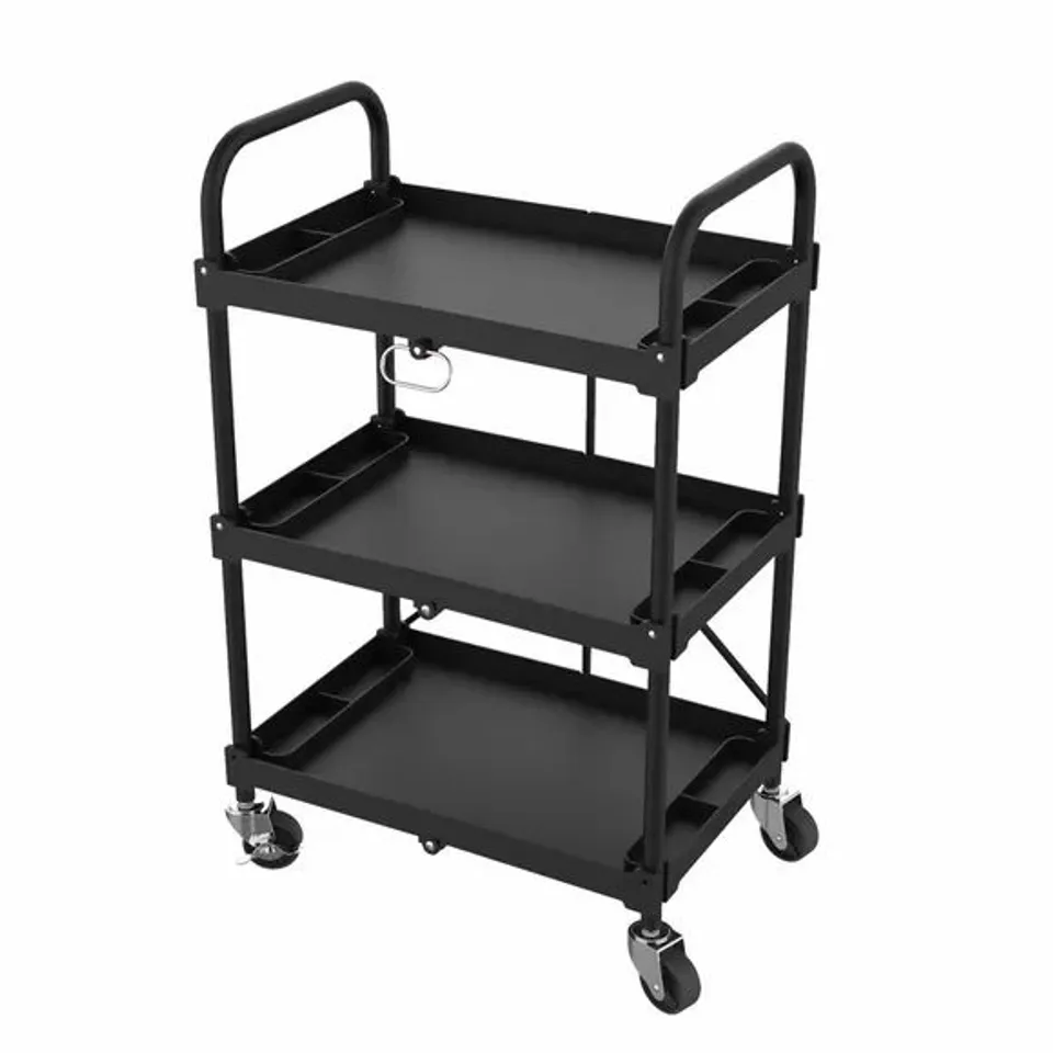 BOXED SPACE SAVING BLACK FOLDING TROLLEY