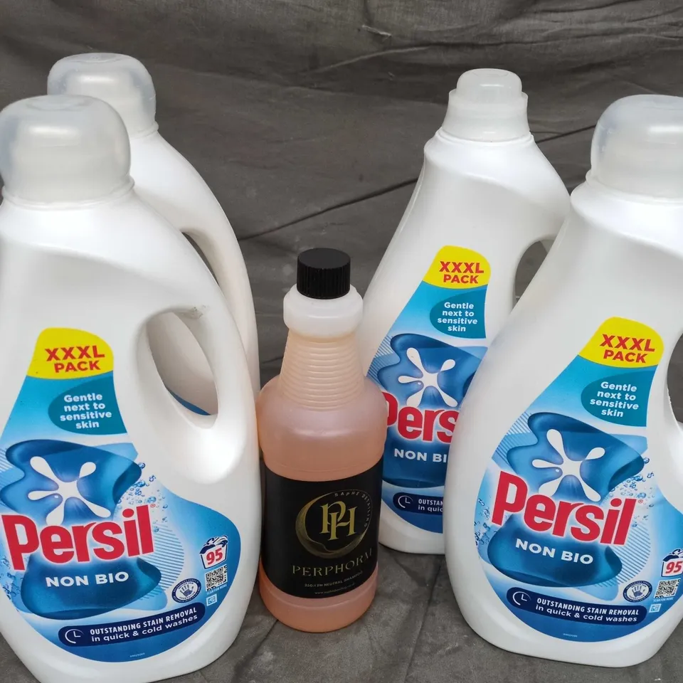 APPROXIMATELY 5 ASSORTED HOUSEHOLD LIQUID PRODUCTS TO INCLUDE PERSIL ON BIO & PERPHORM