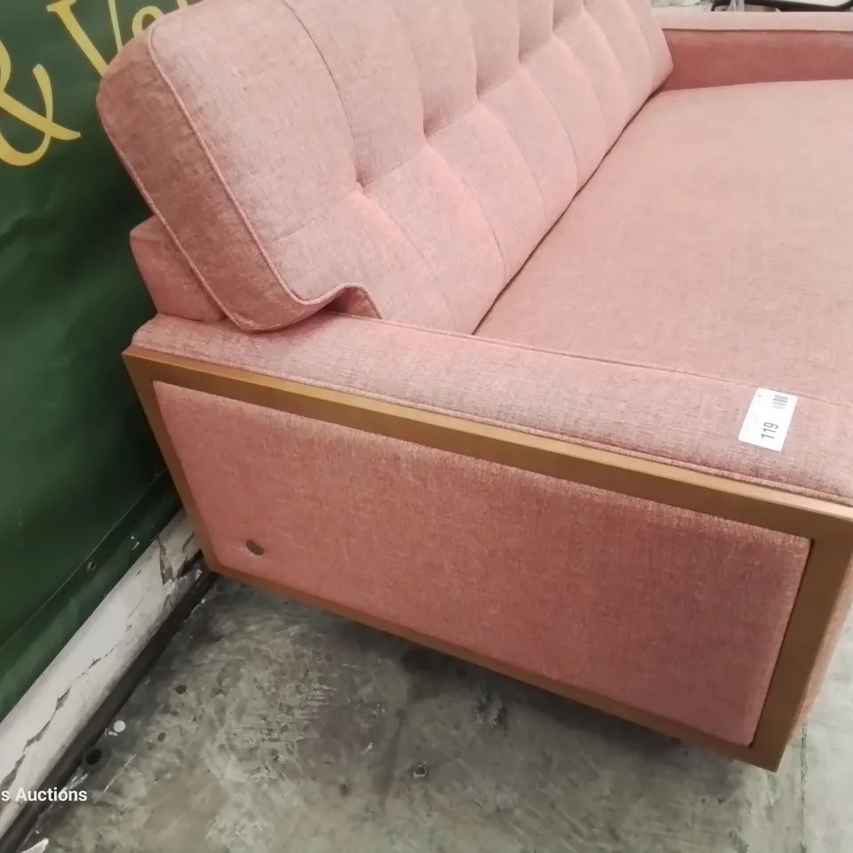 QUALITY BRITISH DESIGNER & MANUFACTURED G PLAN VINTAGE 59 SMALL SOFA FIZZLE RHUBARB FABRIC 