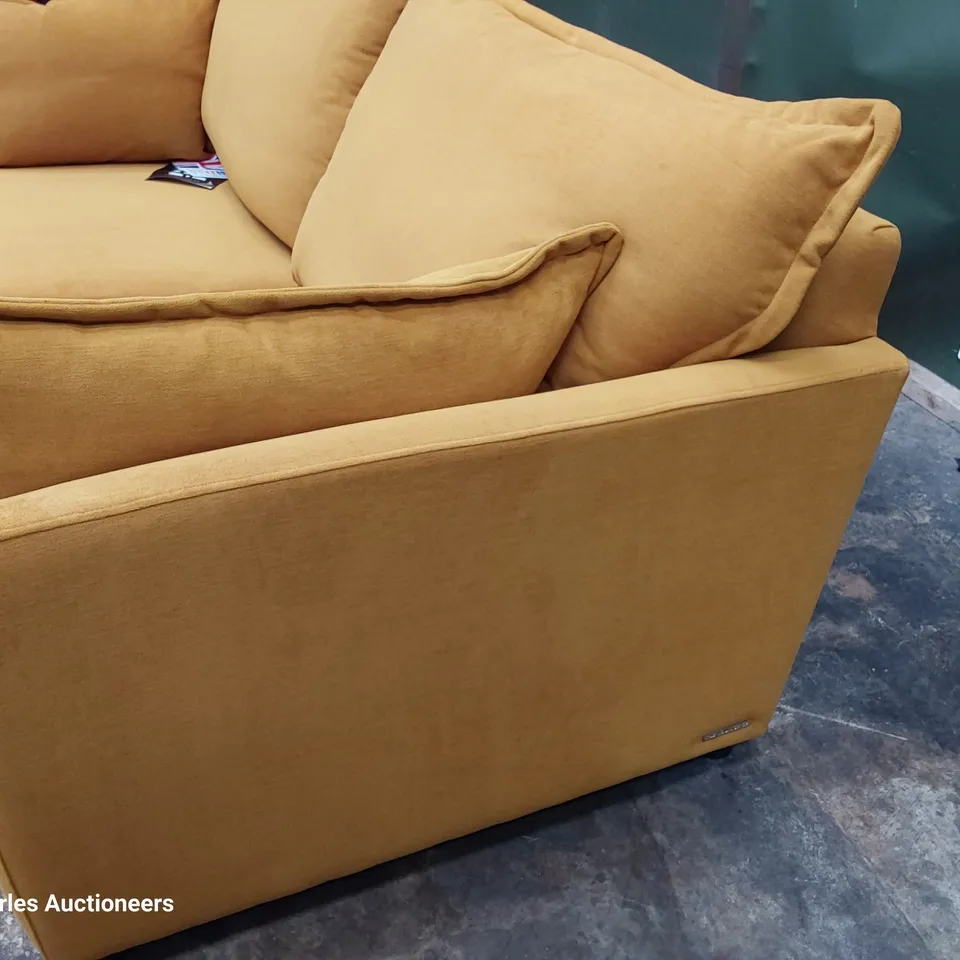 QUALITY BRITISH DESIGNER LOUNGE Co. COLETTE THREE SEATER SOFA GOLD PLUSH FABRIC