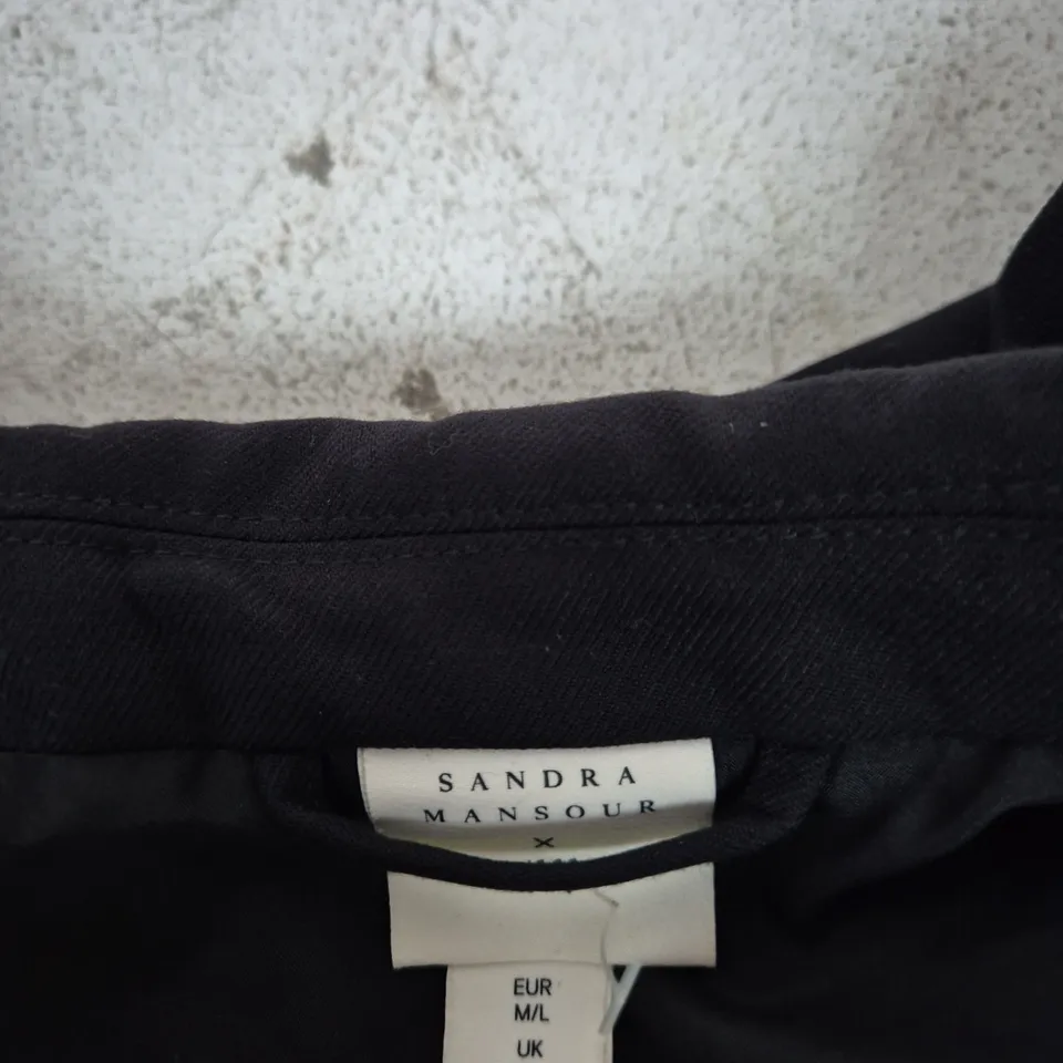 SANDRA MANSOUR × H&M BLACK BLAZER – WOMEN'S TAILORED JACKET, UK M/L (EUR M/L CN 175/104A)