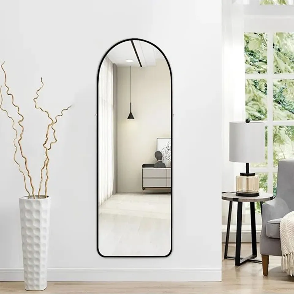 BOXED METAL ARCH FLOOR MIRROR