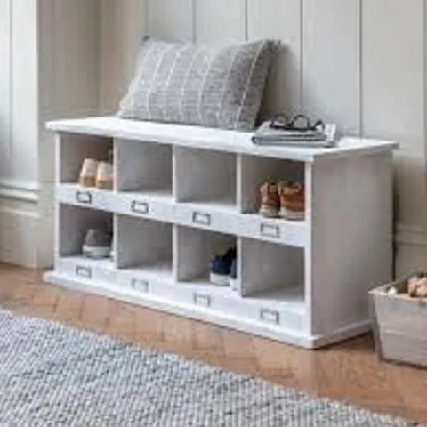 BOXED CHEDWORTH 8 SHOE LOCKER - WHITEWASHED SPRUCE