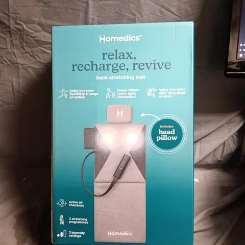 HOMEMICS RELAX, RECHARGE, REVIVE BACK STRETCHING MAT WITH HEAD PILLOW