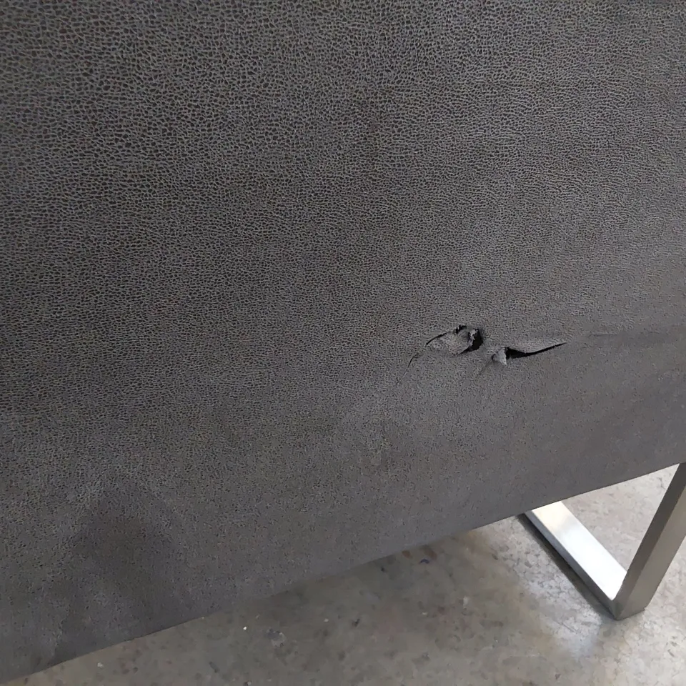 DESIGNER UPHOLSTERED CORNER BENCH SEATING UNIT GREY PLUSH FABRIC 