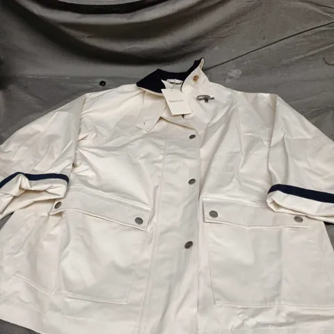 GANT CONTRAST COLLAR SAILING JACKET – LINEN, UK SIZE XS