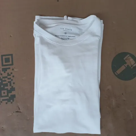 TED BAKER LONDON SHORT SLEEVE CREW-NECK T-SHIRT IN WHITE SIZE SMALL
