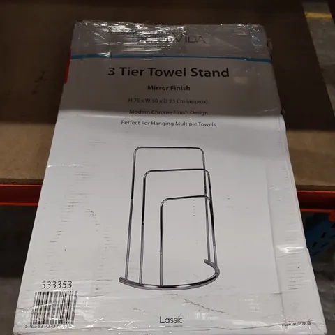 BOXED BATH VIDA FREE STANDING 3 TIER TOWEL STAND (1 BOX)