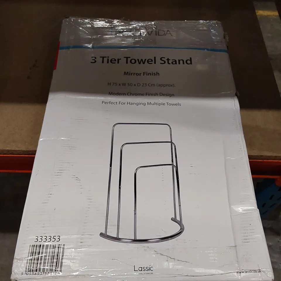 BOXED BATH VIDA FREE STANDING 3 TIER TOWEL STAND (1 BOX)