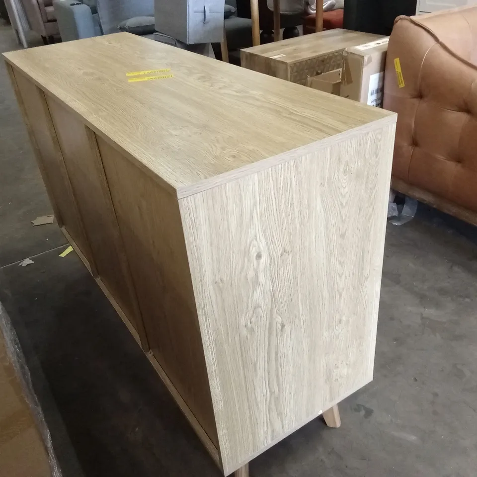 DESIGNER 3-DRAWER 2-DOOR ACCENT NATURE RATTAN CABINET
