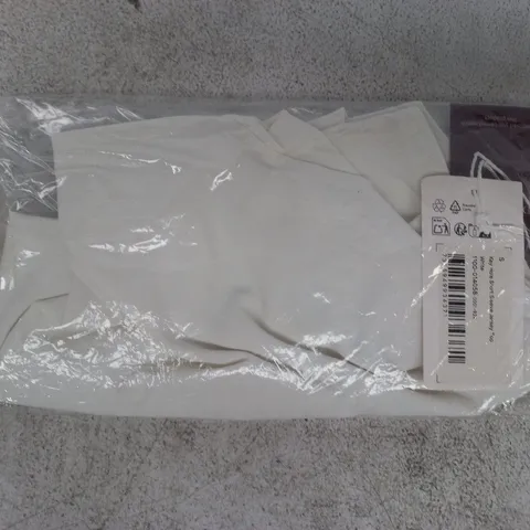 BAGGED NA-KD KEY HOLE SHORT SLEEVE JERSEY TOP IN WHITE SIZE SMALL