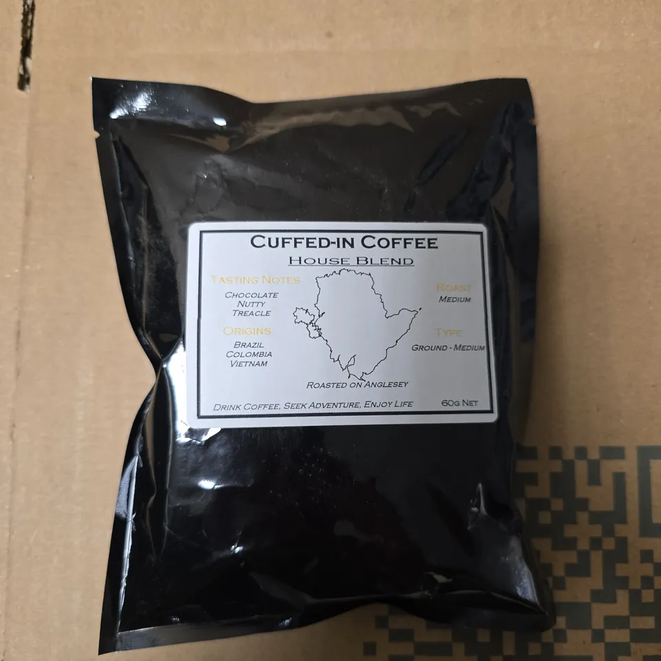 APPROXIMATELY 30 CUFFED-IN COFFEE HOUSE BLEND GROUND COFFEE - 60G