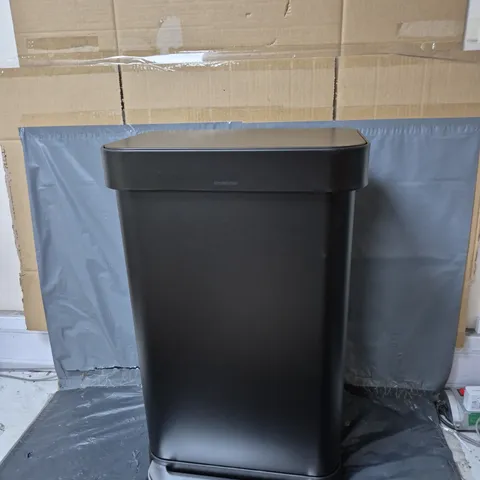 SIMPLEHUMAN 45L RECTANGULAR STEP CAN IN BLACK - COLLECTION ONLY