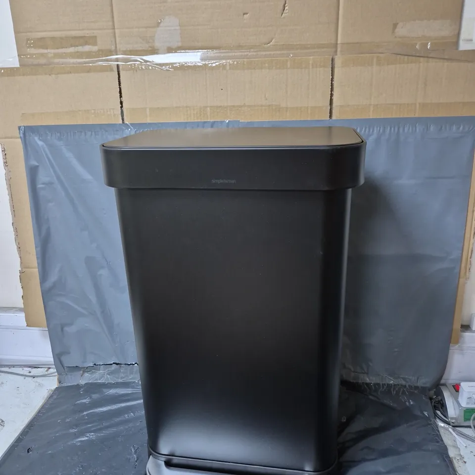 SIMPLEHUMAN 45L RECTANGULAR STEP CAN IN BLACK - COLLECTION ONLY