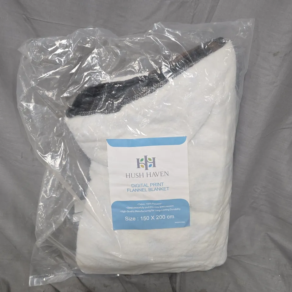 HUSH HAVEN DIGITAL PRINT FLANNEL BLANKET - 150X200CM 