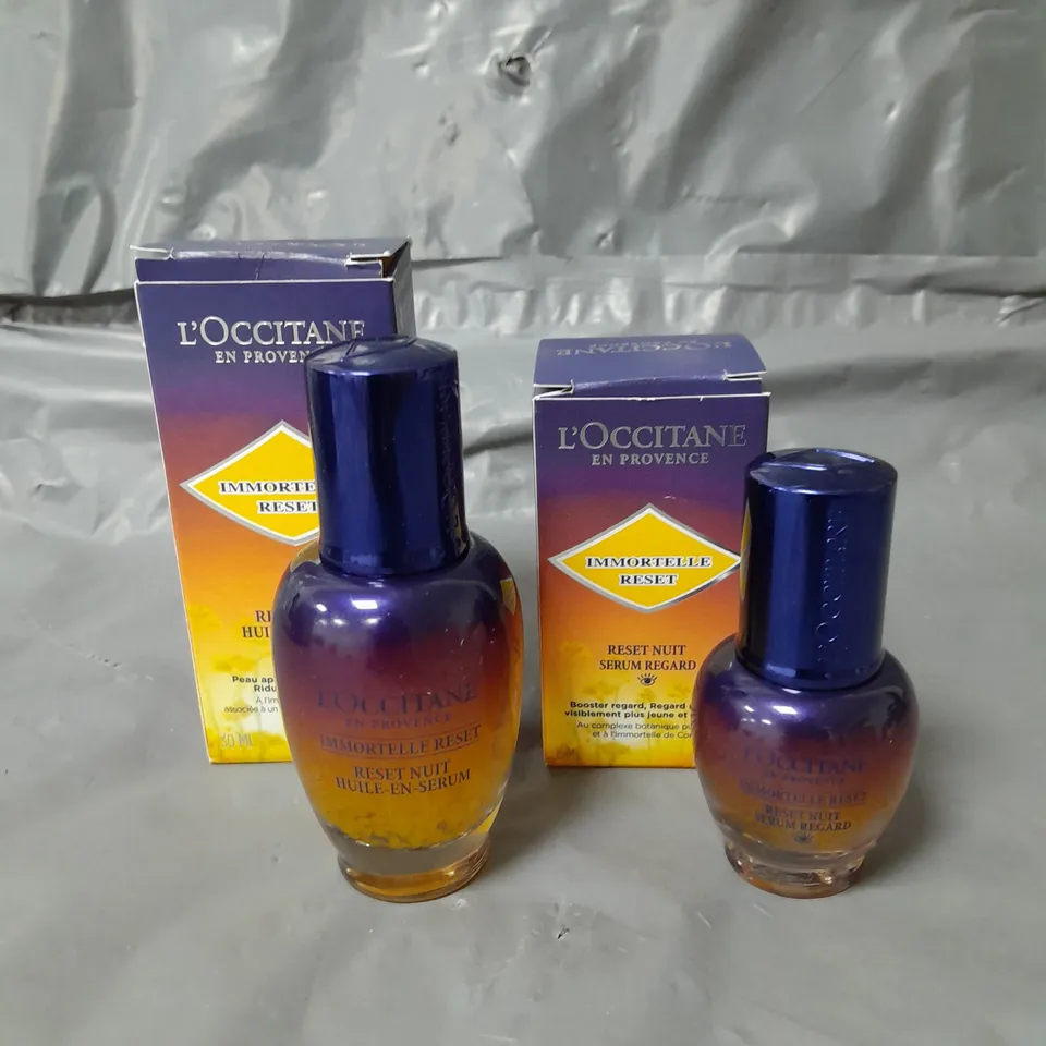 L'OCCITANE OVERNIGHT RESET OIL IN SERUM 30ML AND OVERNIGHT RESET EYE SERUM 15ML 