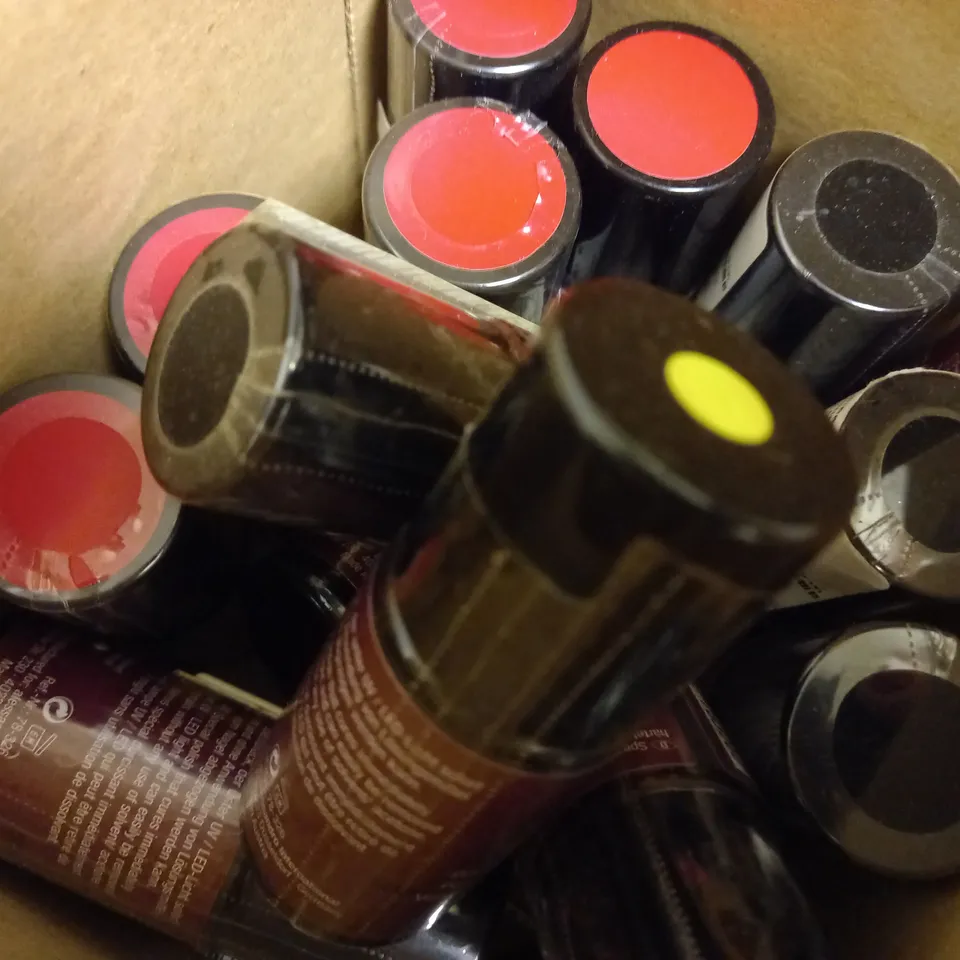 BOX OF APPROX 17 X 8ML ALESSANDRO STRIPLAC PEEL-OFF UV LED NAIL POLISH #26 VELVET RED 