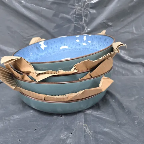 4 GLAZED SERVING BOWL IN BLUE 