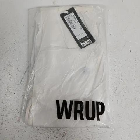BAGGED WR.UP ORGANIC COTTON HIGH WAIST | FULL LENGTH STYLISH HIP DETAILS | BEIGE - SMALL