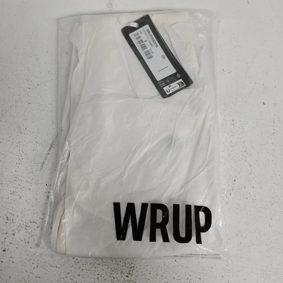 BAGGED WR.UP ORGANIC COTTON HIGH WAIST | FULL LENGTH STYLISH HIP DETAILS | BEIGE - SMALL