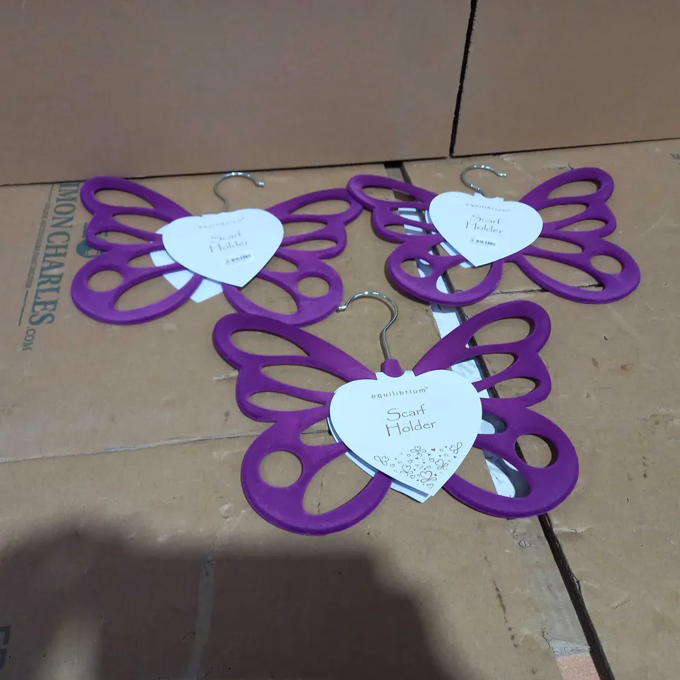 3 BUTTERFLY STY;E SCARF HOLDERS