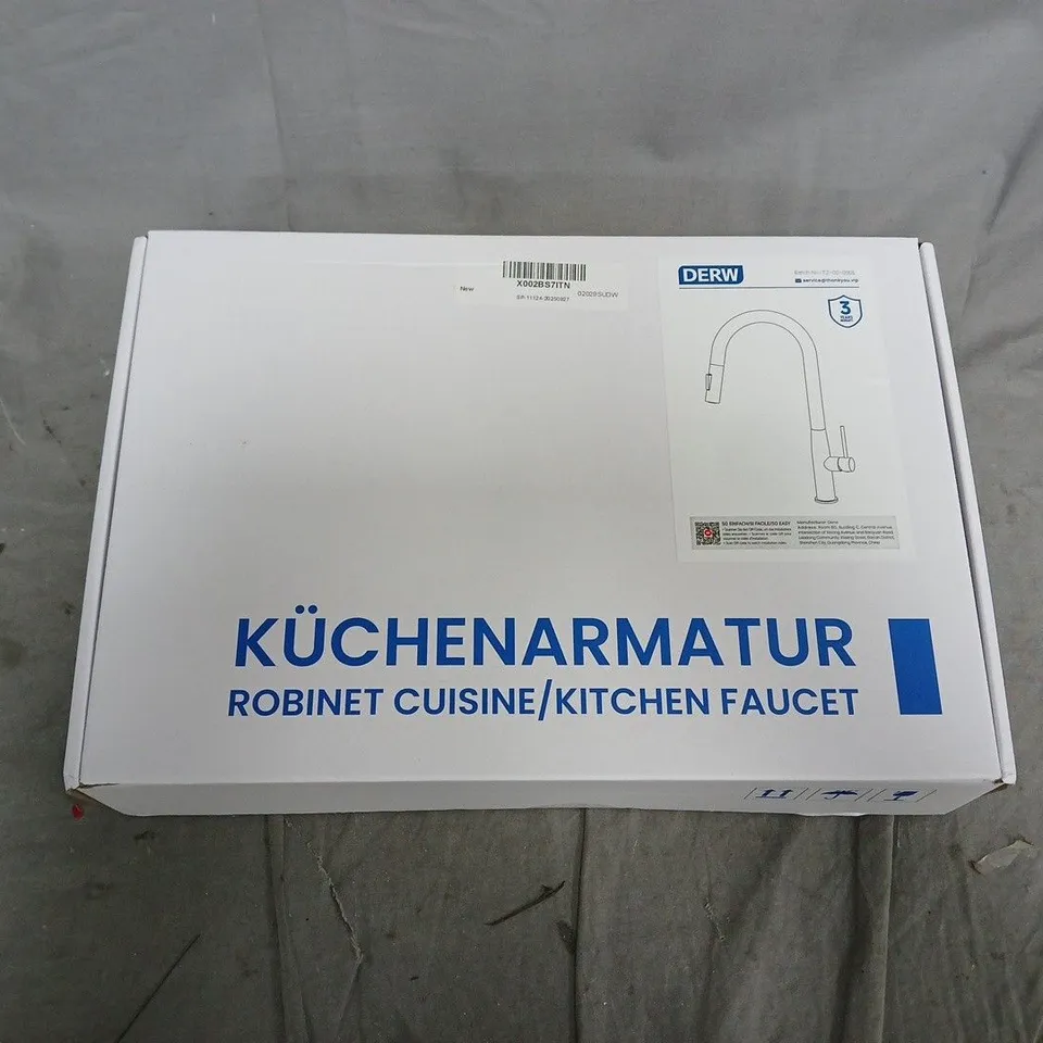 BOXED AND SEALED DERW KITCHEN FAUCET