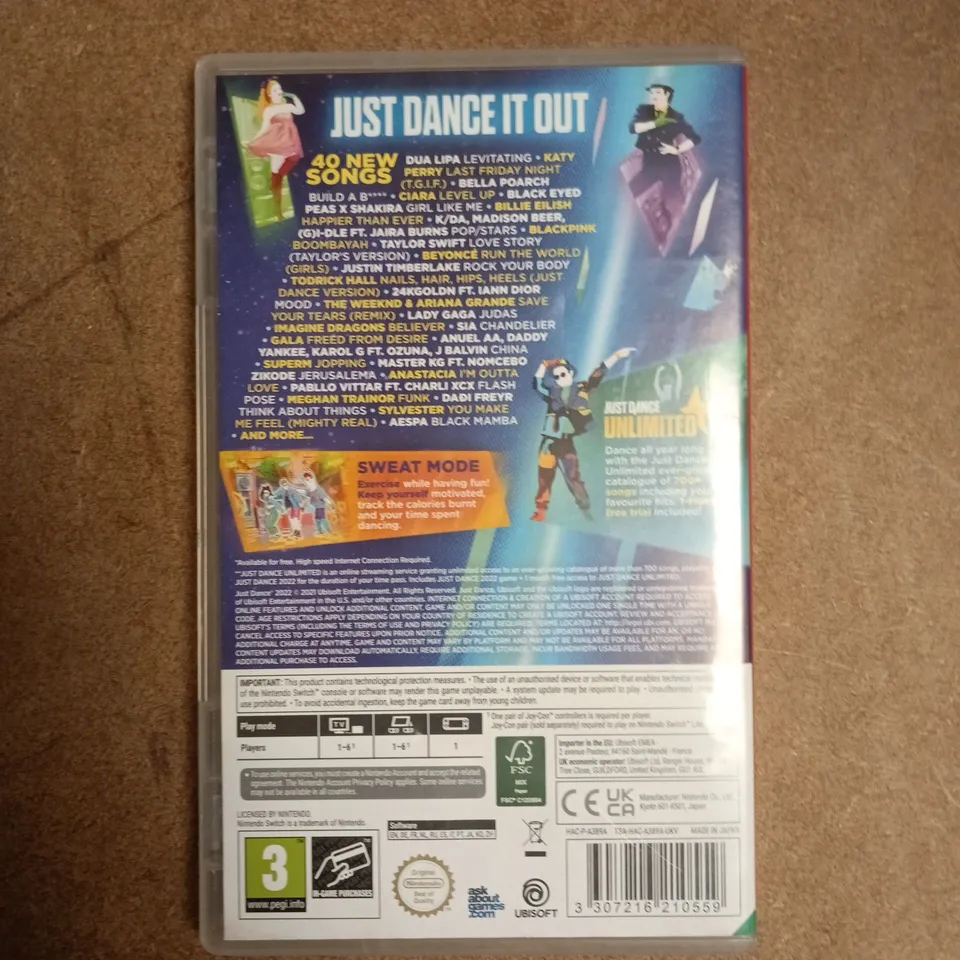 JUST DANCE 2022 NINTENDO SWITCH VIDEO GAME