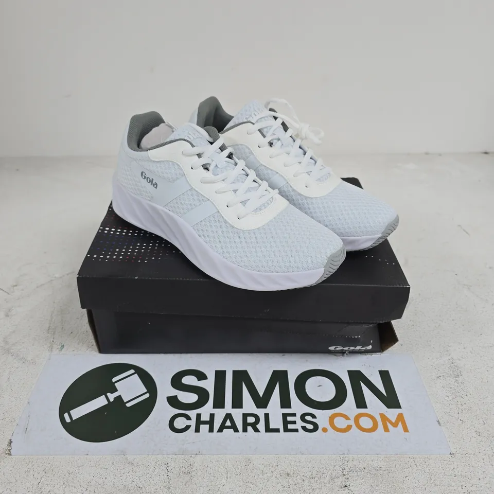 GOLA DRAKEN WHITE/GREY TRAINERS – UK 7