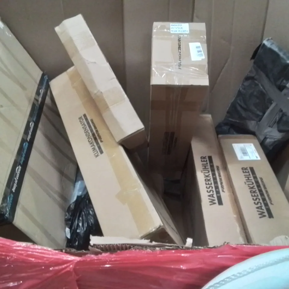 PALLET OF ASSORTED HOUSEHOLD GOODS AND PRODUCTS TO INCLUDE;RADIATOR,CONVERTIBLE SOFT TOP,RUBBER RING