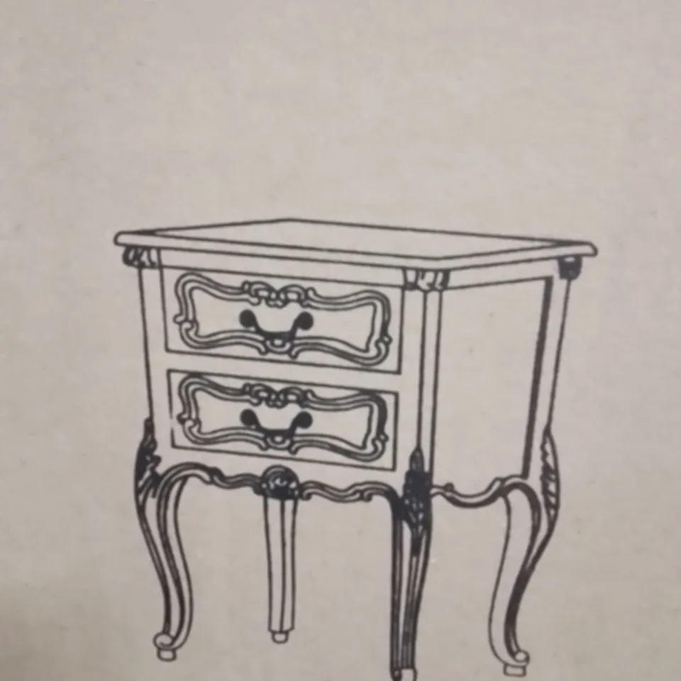 BRAND NEW HOMESDIRECT365 RAPHAEL ANTIQUE FRENCH STYLE WOODEN BEDSIDE CABINET