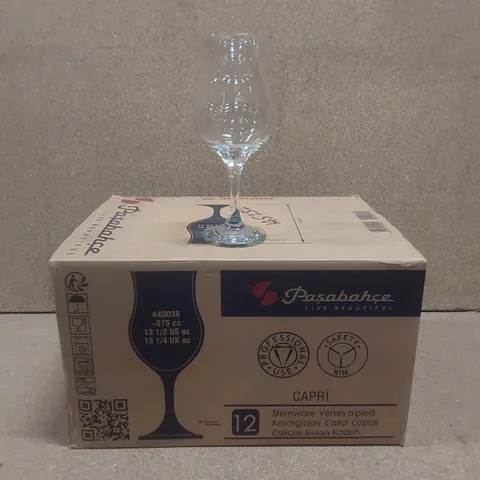 BOXED SET OF 8 PASABAHCE CAPRI STEMWARE GLASSES