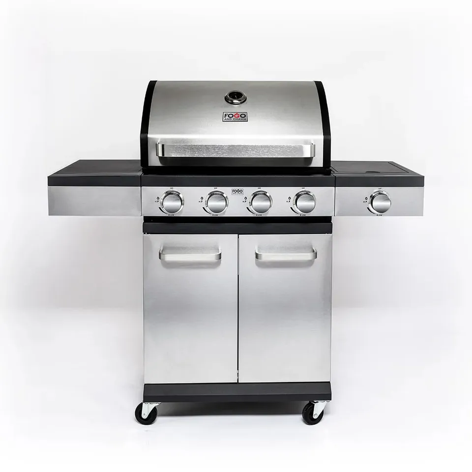 BRAND NEW BOXED FOGO AND CHAMA SCORPION 4.1, 4-BURNER GAS BBQ WITH SIDE BURNER - FC-SCORP4.1 RRP £375