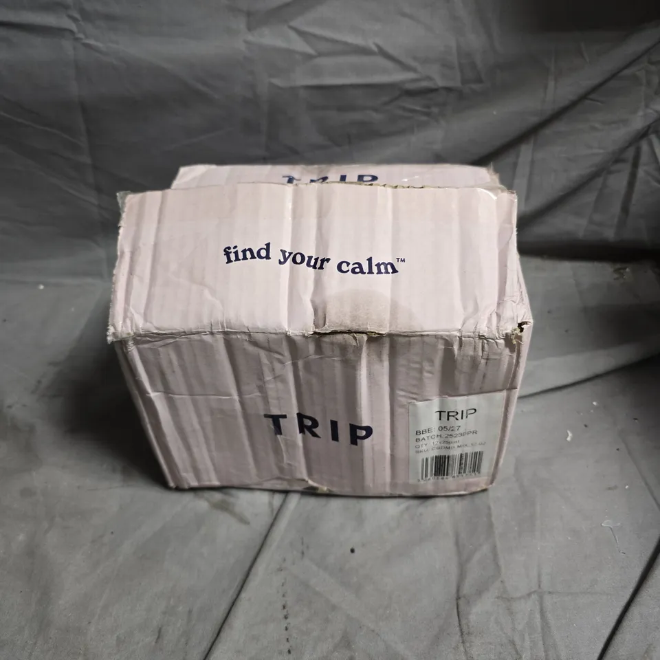BOX OF APPROXIMATELY 12 X TRIP CBD INFUSED CANS 250ML INCLUDING ELDERFLOWER MINT SPARKLING