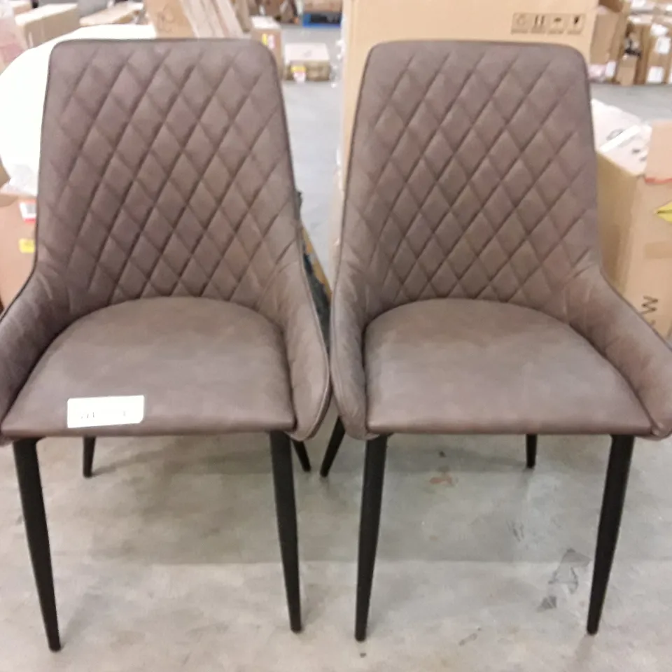 SET OF 2 BROWN DINING CHAIRS