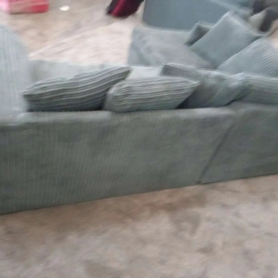 DESIGNER DUVERNAY GREY CORDED FABRIC CORNER SOFA