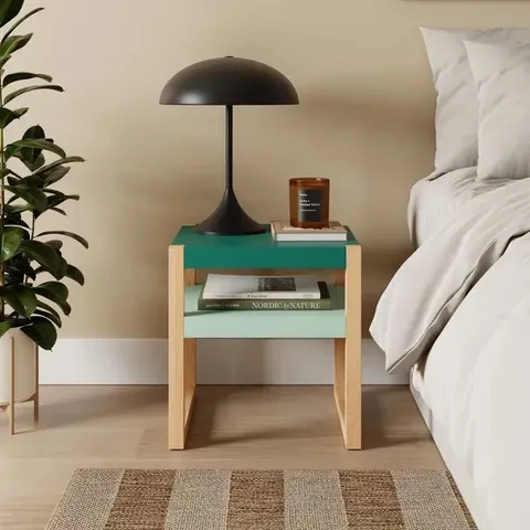BOXED DUNELM ARNIE NEST OF SIDE TABLES STONE AND MUSHROOM