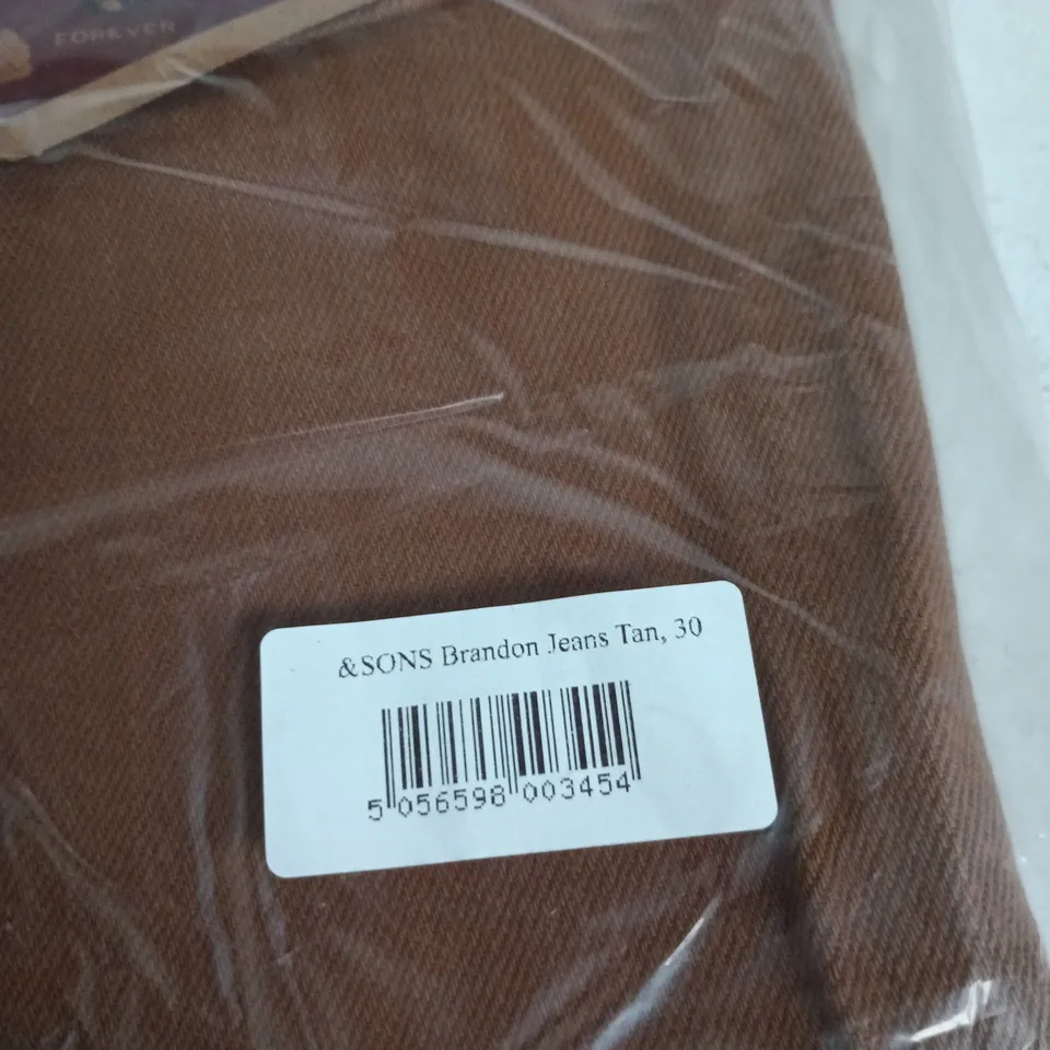 &SONS BRANDON JEANS TAN, UK 30