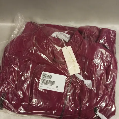 DANNII MINOGUE PETITES FAUX SUEDE JACKET IN BURGUNDY - 4