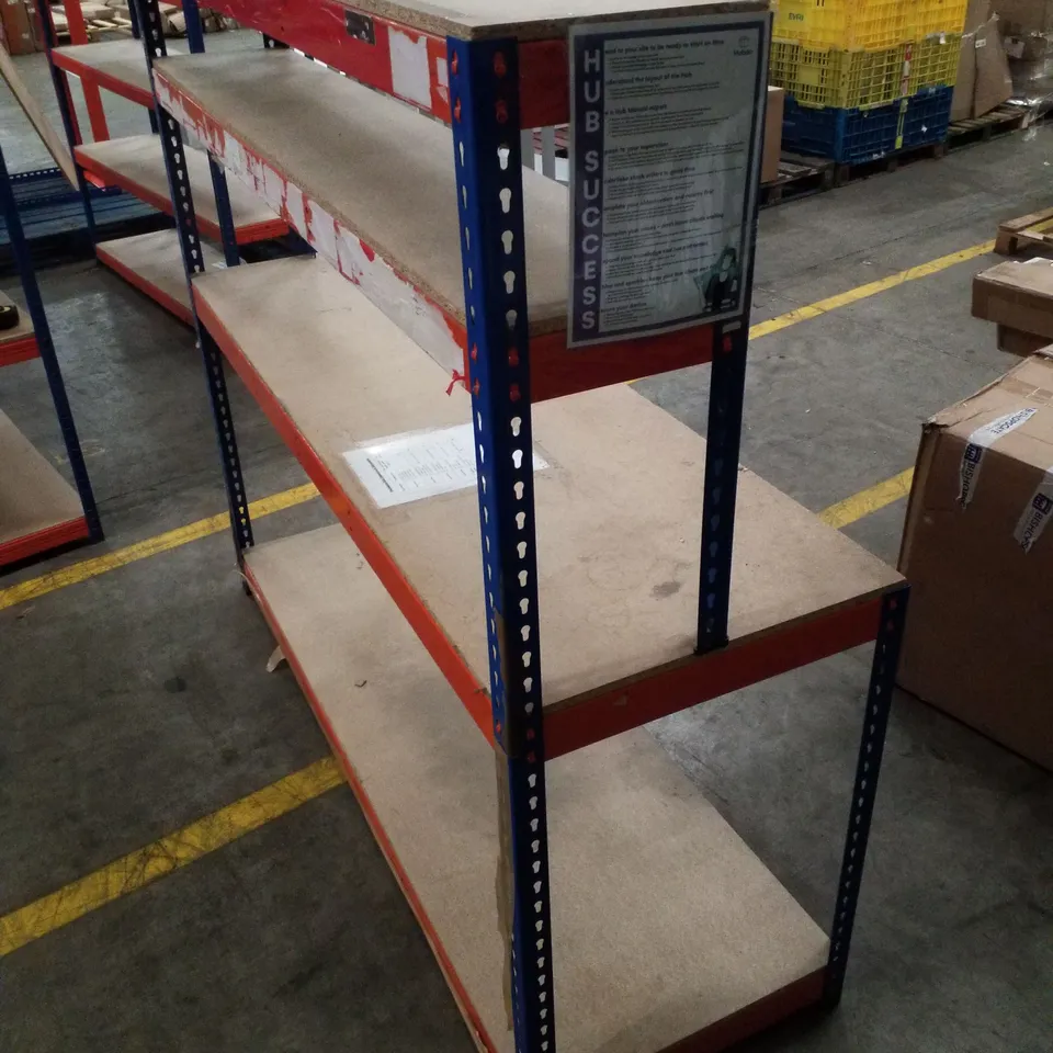 4-TIER SHELVING UNIT 183×61/30×169CM - BLUE & ORANGE