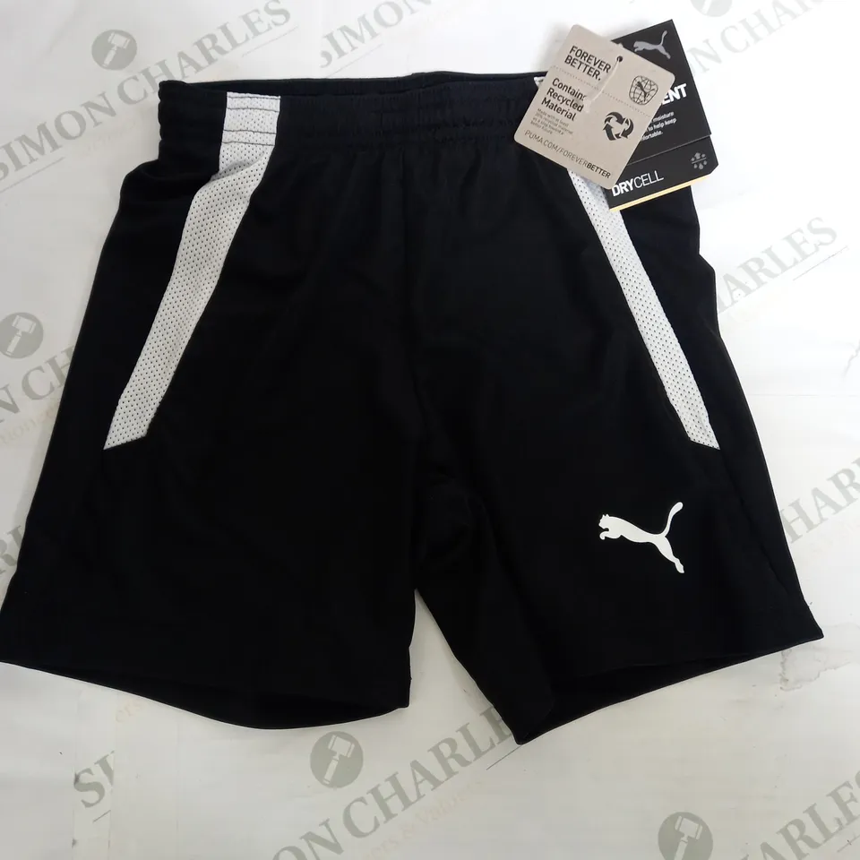 PUMA TEAM LIGA BLACK TRAINING SHORTS - 7-8 YEARS