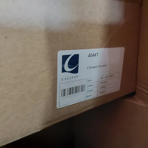 PALLET CONTAINING A LARGE QUANTITY OF BATHROOM FURNITURE PARTS INCLUDING: CALYPSO 3 DRAWER CARCASS, BASE CARCASS ECT