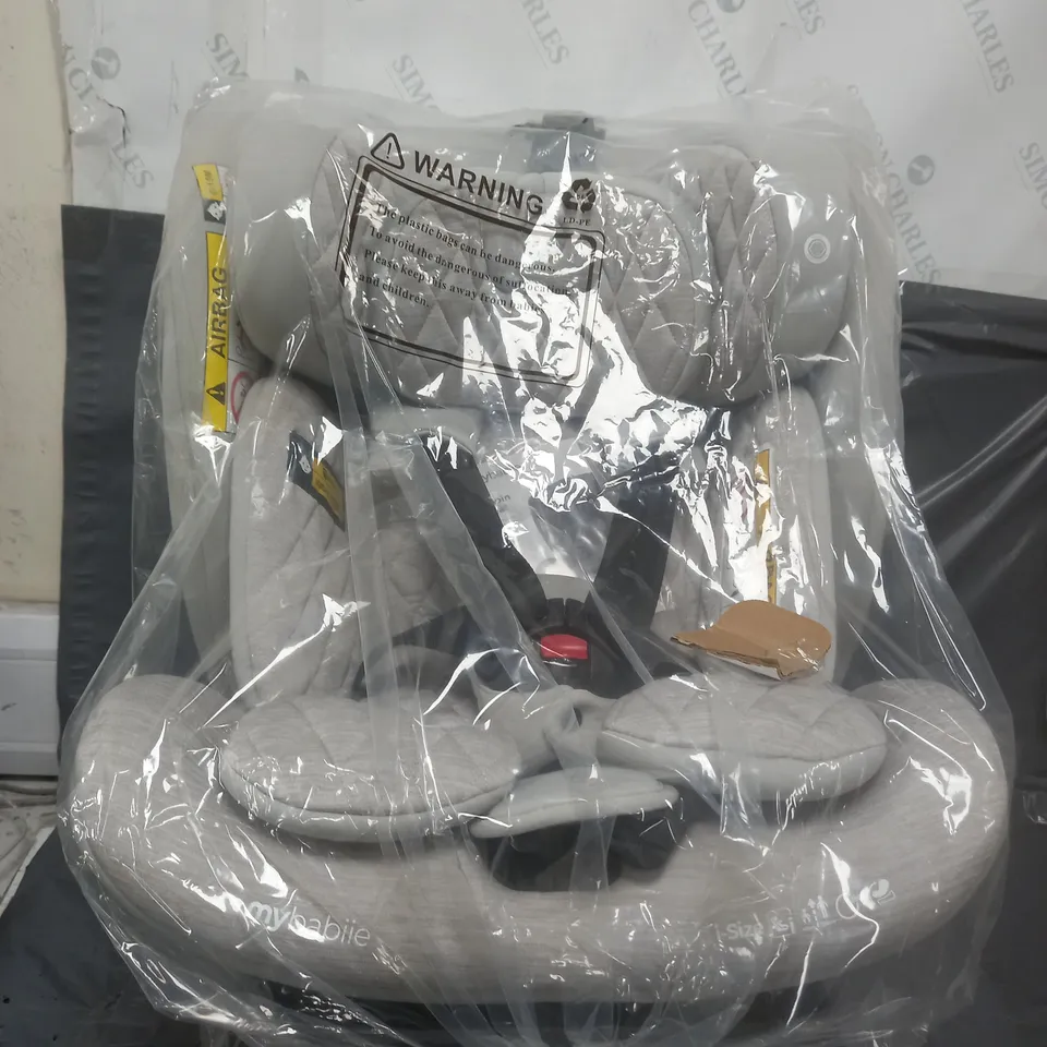 MY BABIIE SPIN TOP TETHER I-SIZE CAR SEAT - GREY MELANGE RRP £119