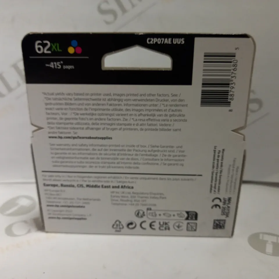 ORIGINAL HP 62XL TRI-COLOUR INK CARTRIDGE