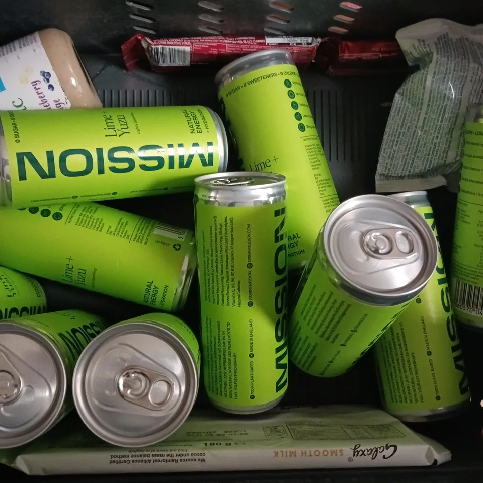 APPROXIMATELY 10 ASSORTED FOOD AND DRINK ITEMS TO INCLUDE HARIBO, BASMATI RICE, MISSION, ETC