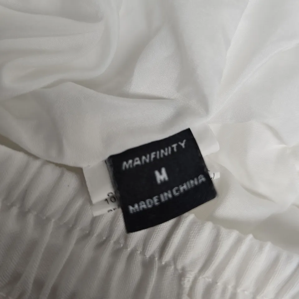 MANFINITY WHITE DRAWSTRING TROUSERS – SIZE M 