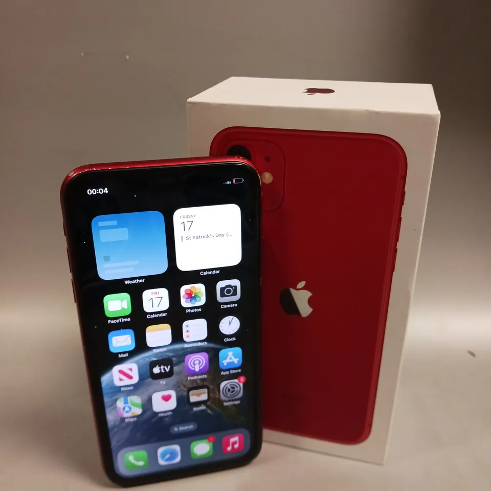 BOXED APPLE IPHONE 11 SMARTPHONE - PRODUCT RED 