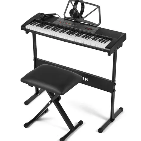 BOXED 61 KEYS PIANO KEYBOARD WITH BENCH, LEARNING KEYBOARD FOR BEGINNERS (1 BOX)