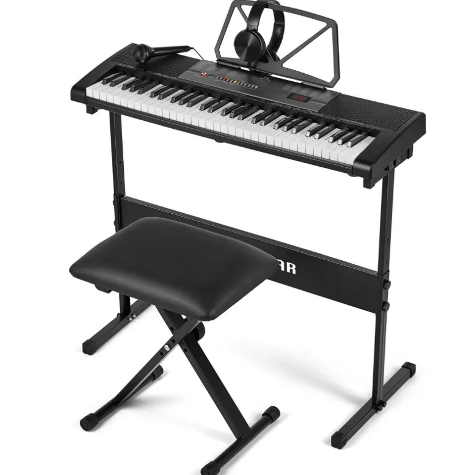 BOXED 61 KEYS PIANO KEYBOARD WITH BENCH, LEARNING KEYBOARD FOR BEGINNERS (1 BOX)