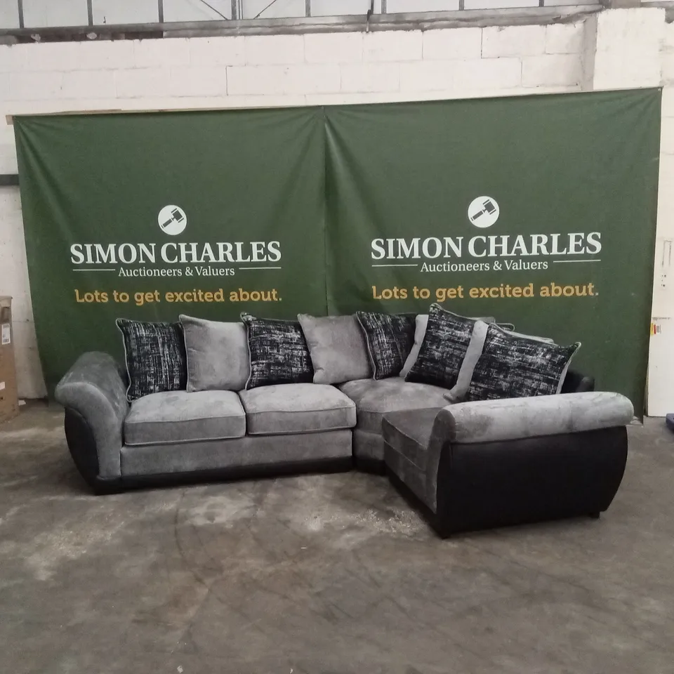 LANA FABRIC AND FAUX LEATHER RIGHT HAND CORNER GROUP RRP £1109
