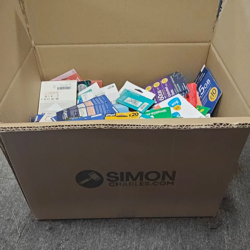 LARGE QUANTITY OF ASSORTED SIM CARDS TO INCLUDE O2, EE, VODAFONE, LEBARA AND GIFFGAFF